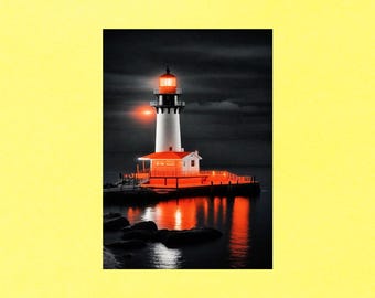 Scenic Lighthouse Postcard, Nautical Postcards