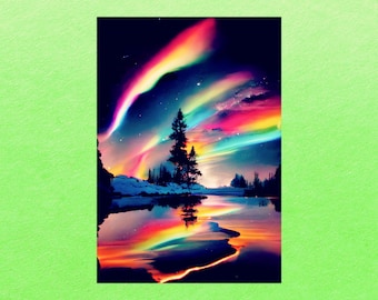Stunning Northern Lights Postcard, Postcrossing, Aurora Borealis