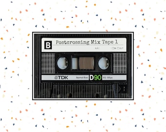 Postcrossing Mix Tape Postcard: Nostalgic Art Card