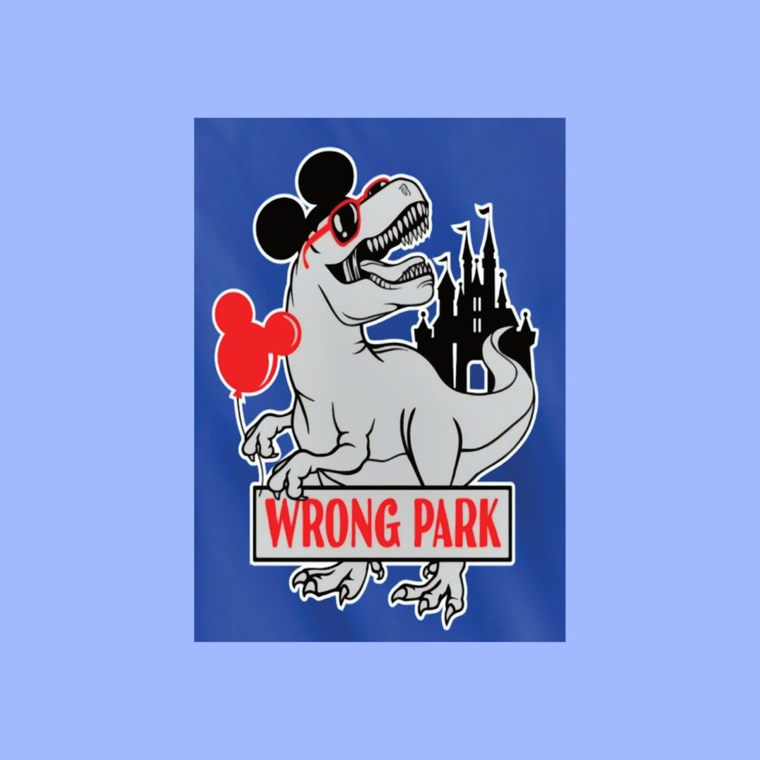 Rex Postcards Funny T-Rex Wrong Park Postcard, Disney Postcards, Jurassic Park ...