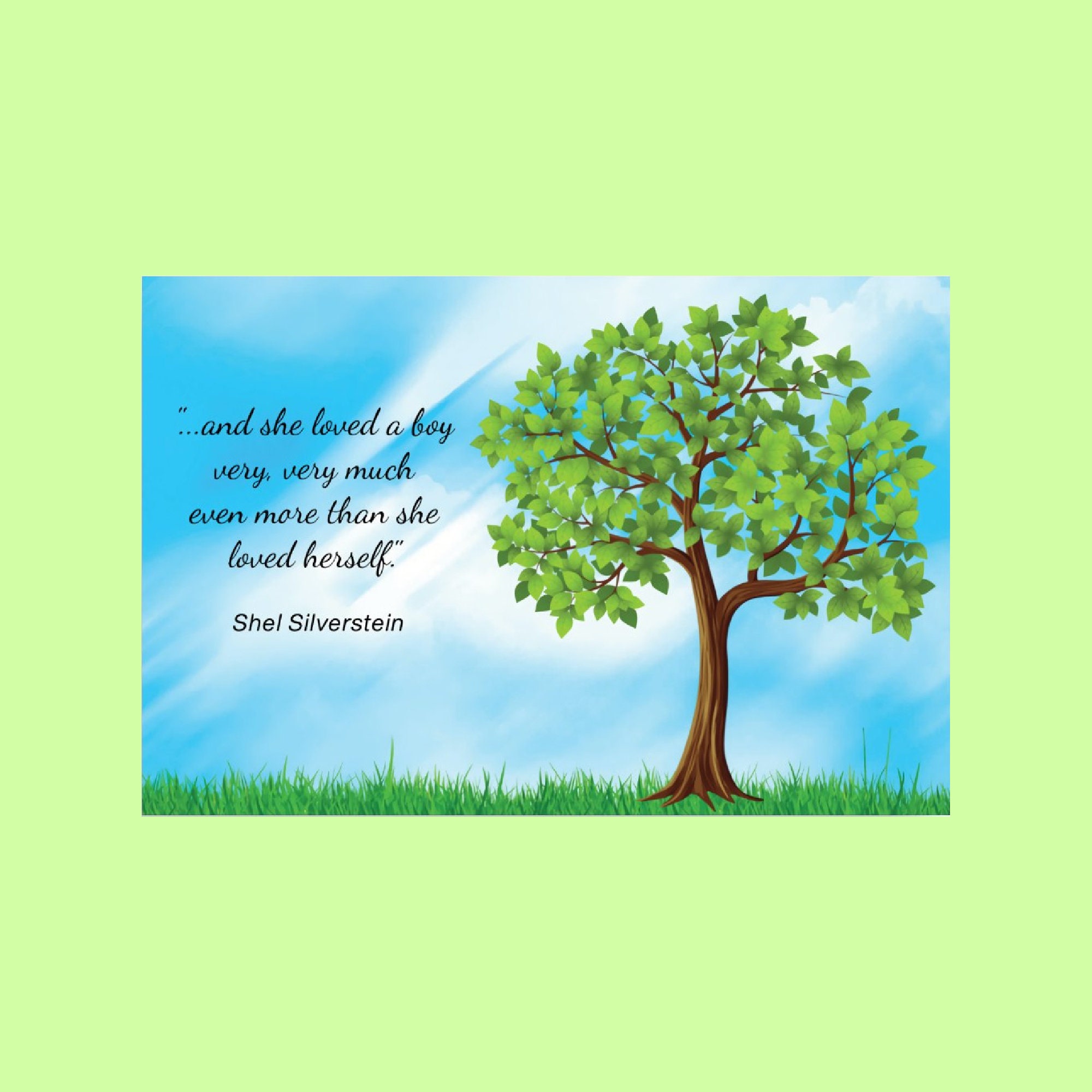 The Giving Tree Quotes Wonderful Shel Silverstein Quote Postcard The Giving Tree | Etsy