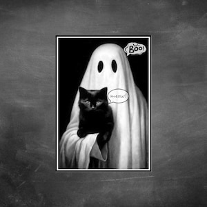Fun Halloween Postcard, Halloween Ghost Postcards, Black Cat Postcard, Holiday Postcards, Postcrossing, Snail Mail, Postcard Art, Funny Card