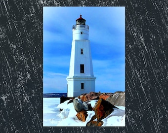 Scenic Lighthouse Postcard, Nautical Snail Mail Postcards