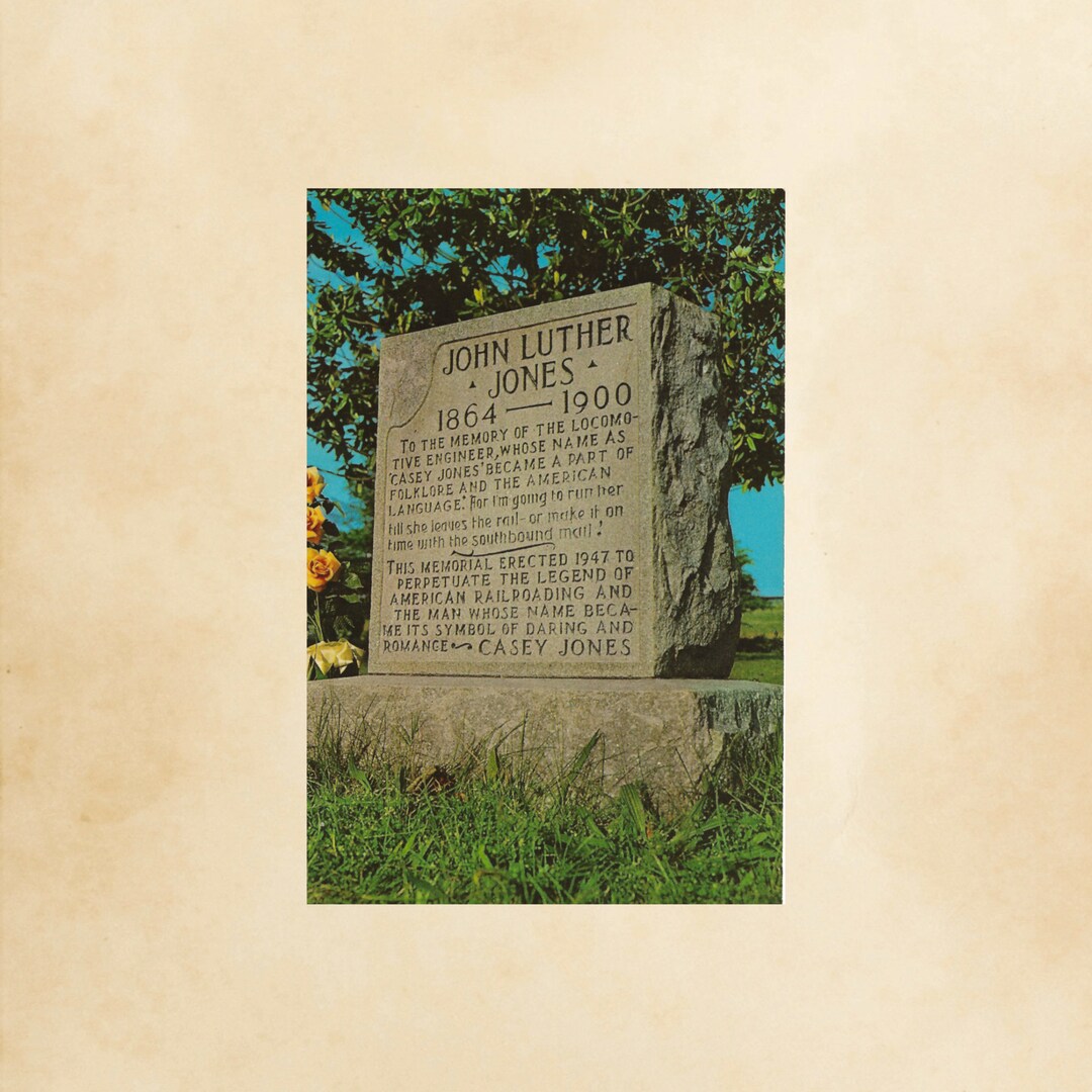 Vintage John Luther Jones Postcard, Casey Jones Postcard, Casey Jones