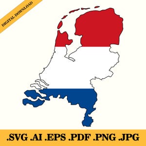 Mapa da bandeira da Holanda, silhueta, bandeira nacional, download de vetor digital (Eps, Ai, Png, Jpg, Pdf e SVG)