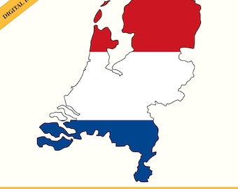 Netherlands Flag Map Silhouette: National Vector (Digital Download)