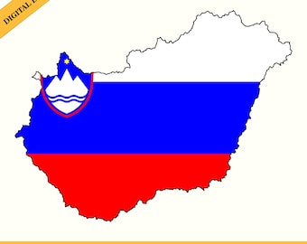 Slovenia Flag Map Silhouette (Digital Download)
