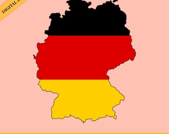 Germany Flag Map Silhouette (Digital Download)