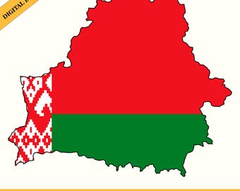 Belarus Flag Map Silhouette (Digital Download)