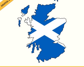 Scotland Flag Map Silhouette (Digital Download)