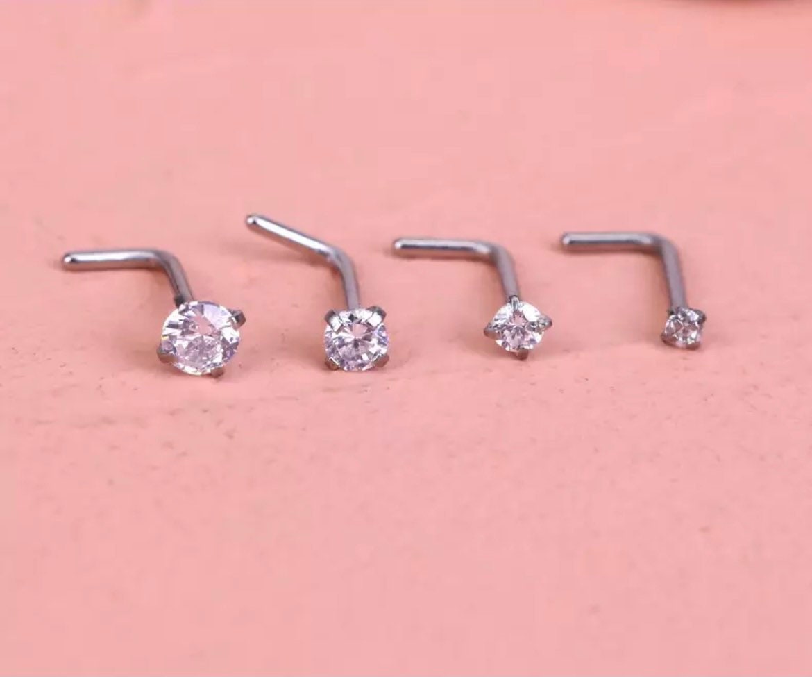 4PCS Variety L Shaped Nose Studs Ready to Ship Etsy