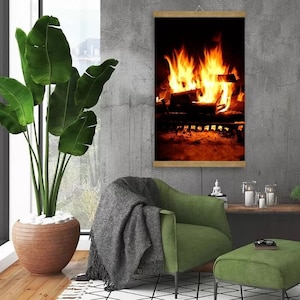 Wall infrared picture-heater &quot;Fireplace&quot; - Economical, eco-friendly heater on the wall with a picture