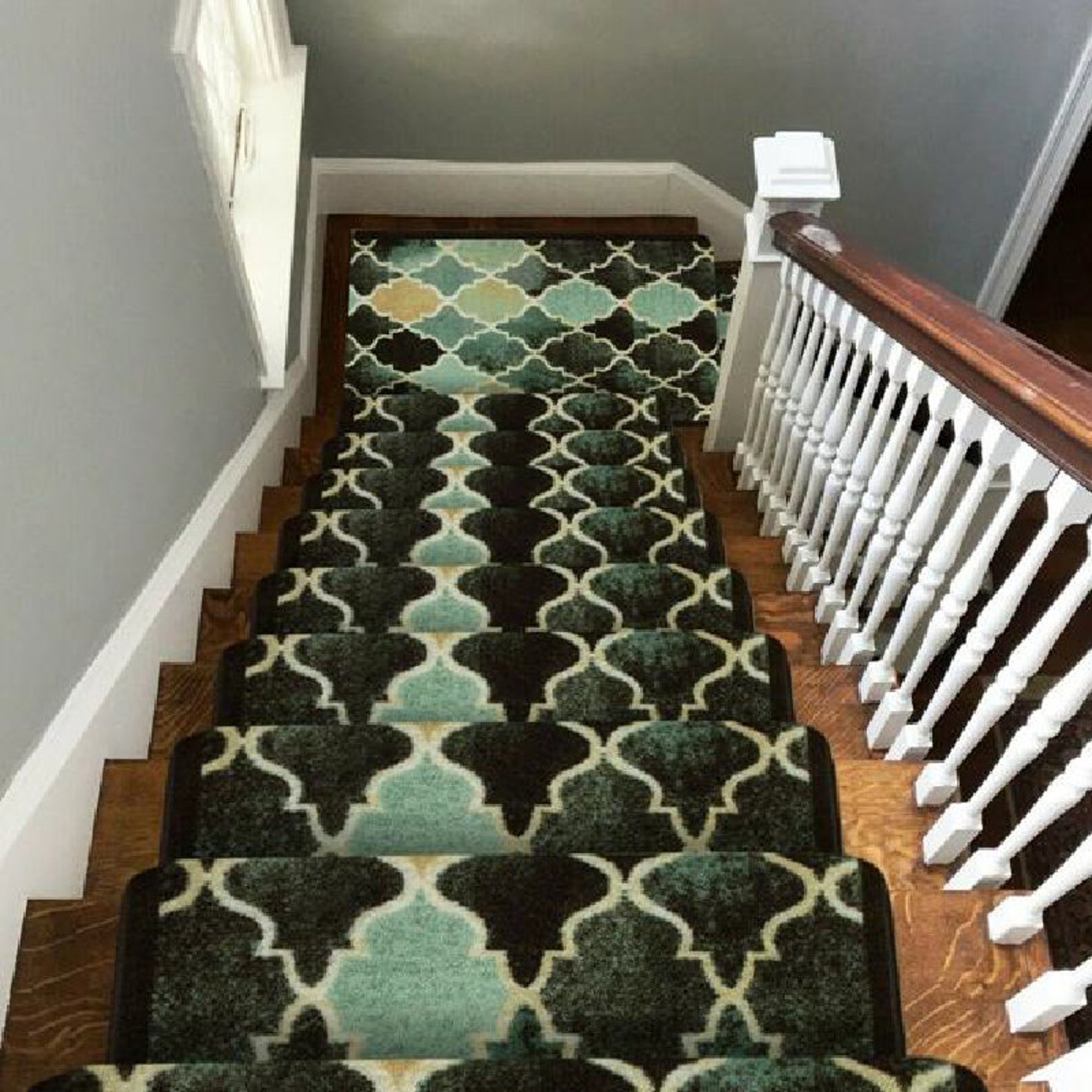 Teal Modern 8mm Stair Runner / Kitchen Mat Custom Sizes Etsy