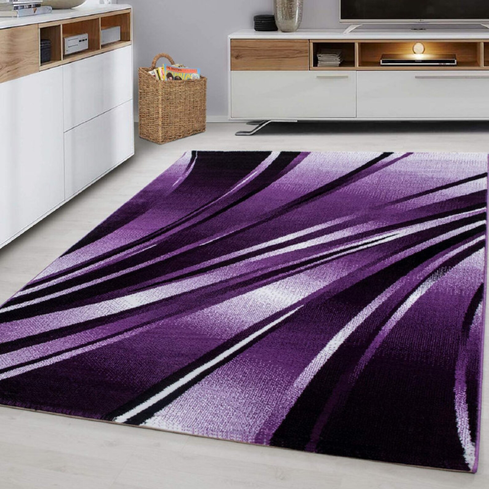 Purple Abstract Modern Luxury Area Rug Mat 13mm Living Room Etsy