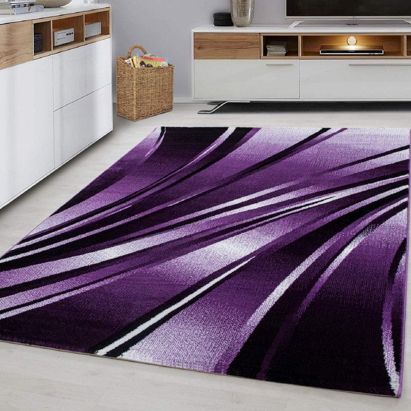 Purple Abstract Modern Luxury Area Rug Mat 13mm Living Room Etsy