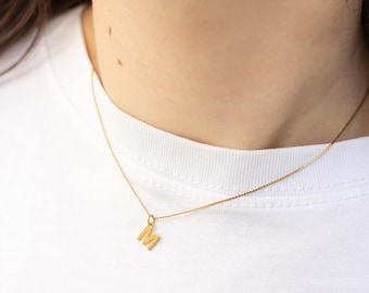 Verfijnde letterketting in goud – filigraan roestvrijstalen ketting met initialenhanger, gepersonaliseerde ketting