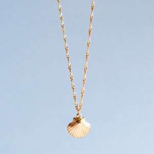 Filigree necklace with shell pendant, gold shell necklace, shell necklace, silver shell necklace, MadeByResa