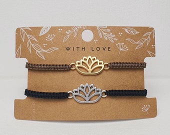 Armband Lotusblume, Makramee Armband, Armband Yoga, MadeByResa
