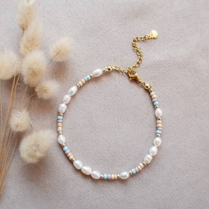 Anklet Gold, Freshwater Pearl Anklet, Pearl Anklet, MadeByResa