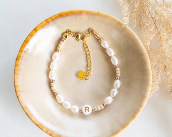 Pulsera de perlas personalizada, pulsera de perlas de agua dulce colorida, pulsera de oro para mujer, regalos personalizados para ella, pulsera, MadeByResa