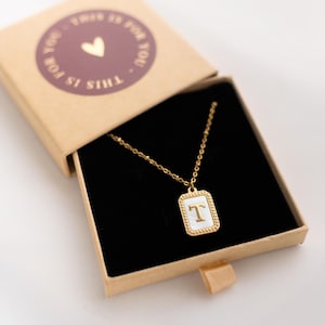 Goldkette mit Initialen Anhänger, Buchstabenkette Gold, Kette Gold mit Buchstabe, Partnerkette, Partner Geschenk, MadeByResa