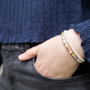 Perlenarmband bunt, Süßwasserperlen Armband, Armband Perlen Bunt, Bracelet, MadeByResa Bild 8