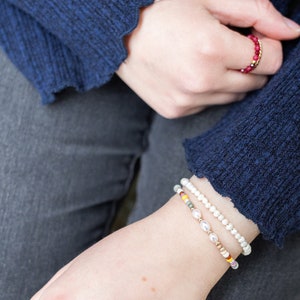 Perlenarmband bunt, Süßwasserperlen Armband, Armband Perlen Bunt, Bracelet, MadeByResa Bild 9