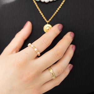 Muschel Ring, Größenverstellbare Ringe Gold, Silber, Edelstahl Ring verstellbar, MadeByResa Gold