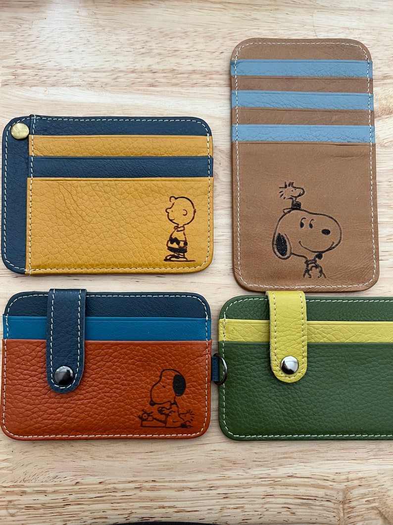 Peanuts/ Snoopy Genuine Leather Wallet/ Card Holder New Style Etsy