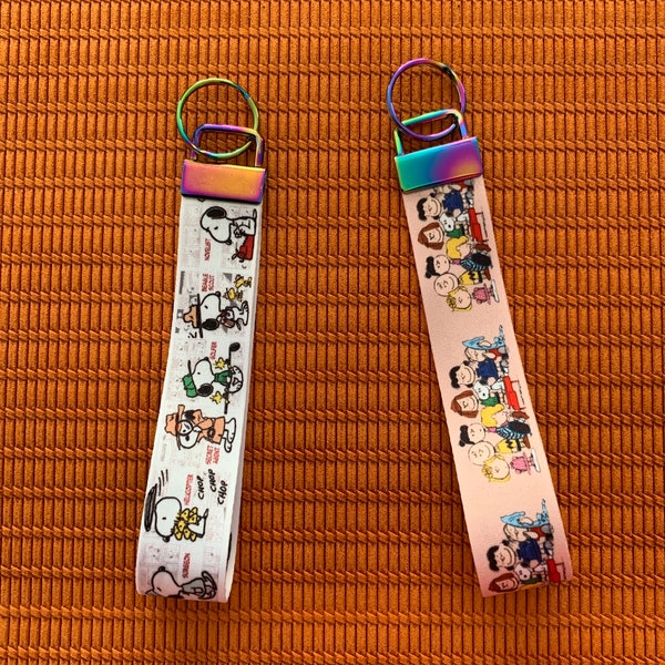 Snoopy Wristlet Keychain, Key Fob, Key Ring, Lanyard