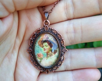 victorian cameo necklace, pendant necklace, vintage jewelry
