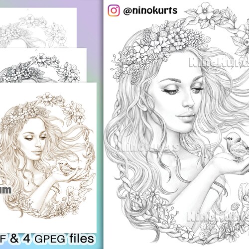 Adult Coloring Page Coloring Illustration Printable - Etsy