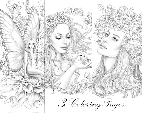 Adults Girls Coloring Book: An Adult Coloring Book with Cute Girls portrait  Fashion Coloring Books for Grown-Ups, Featuring Stress Relieving Coloring