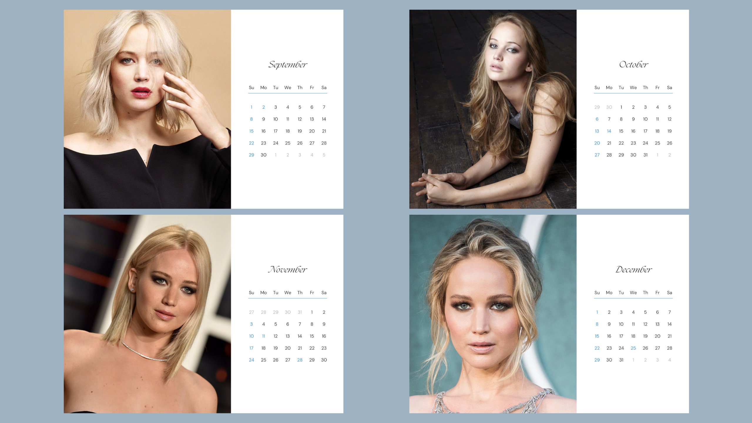 Jennifer Lawrence 2024 Calendar Etsy
