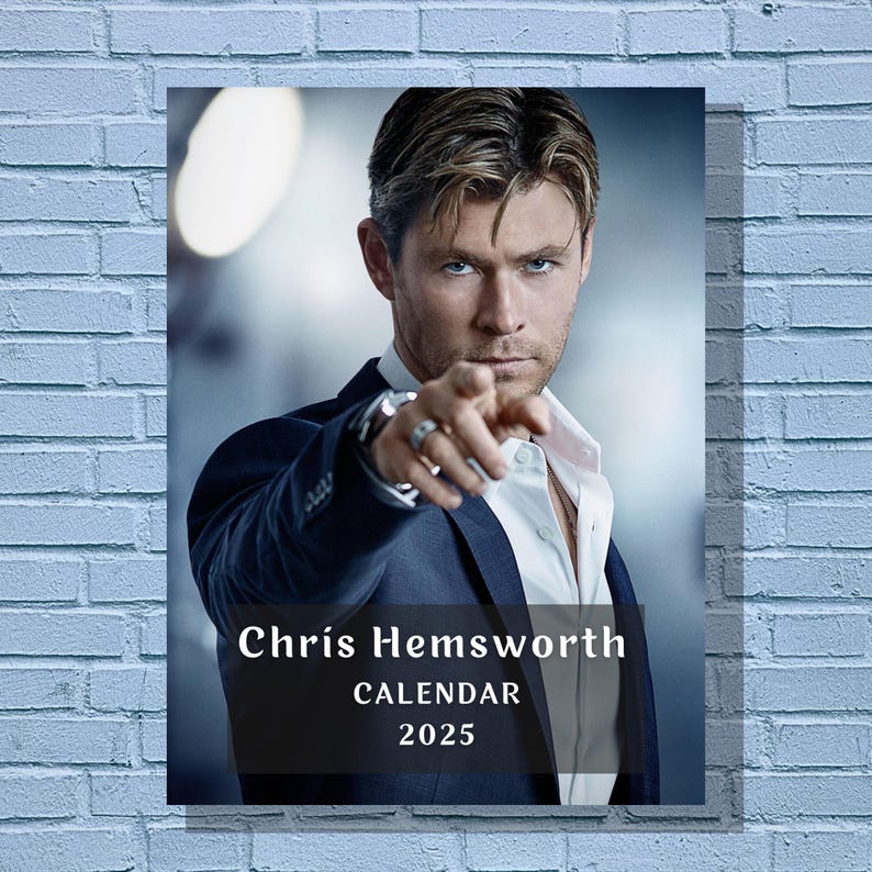 Chris Hemsworth 2025 Calendar Printable Etsy