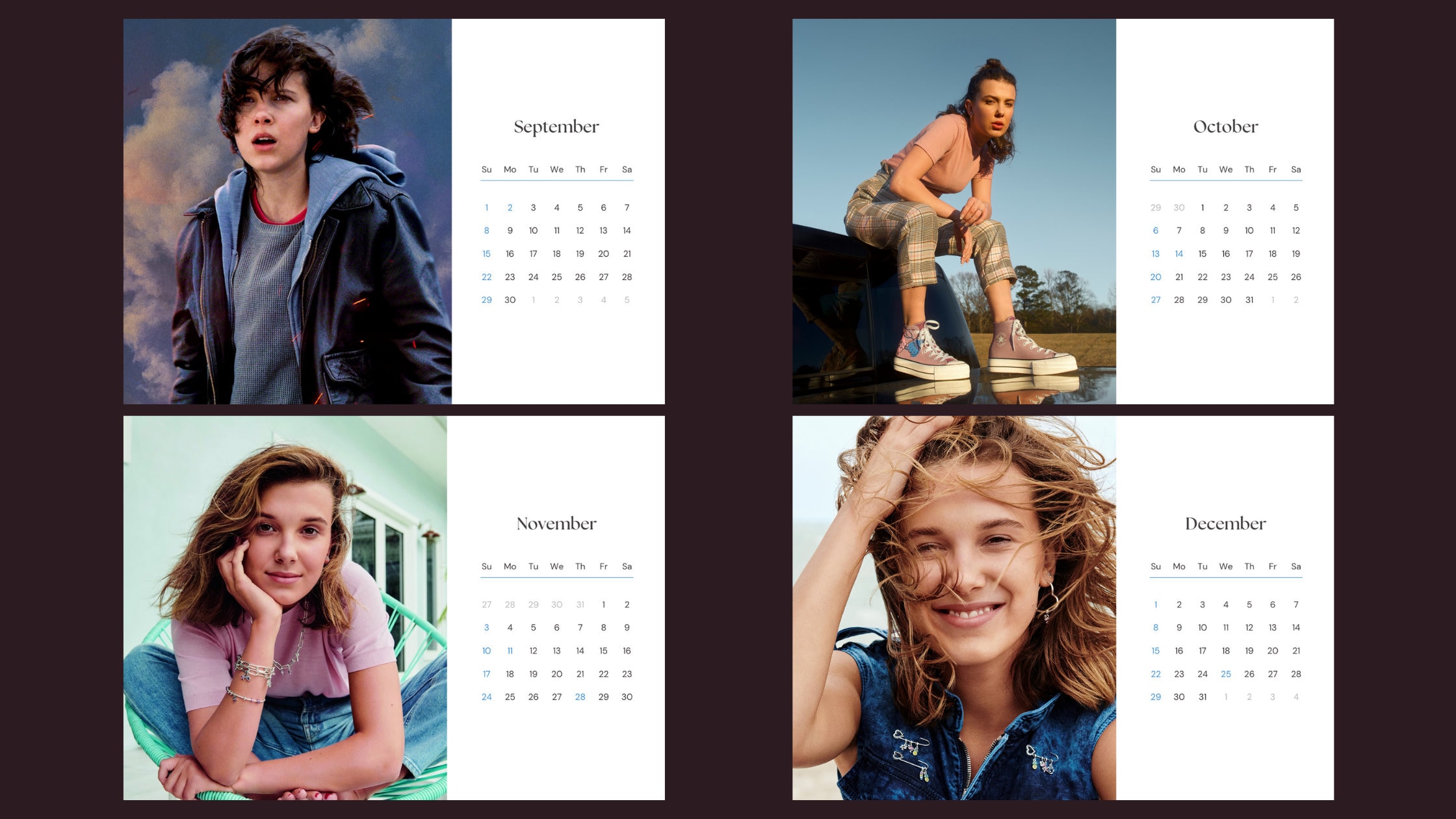 Millie Bobby Brown 2024 Calendar Etsy