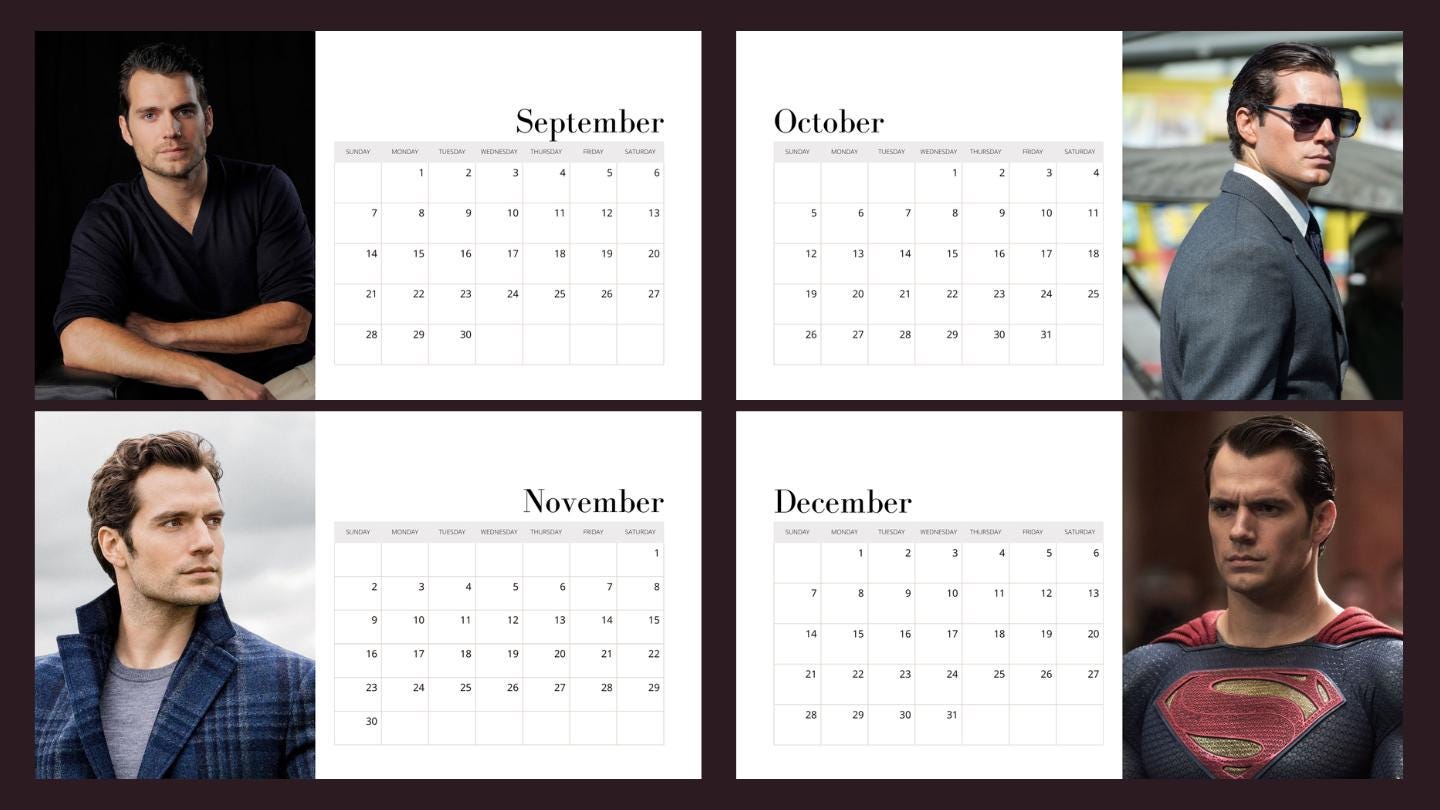 Henry Cavill 2025 Calendar Etsy