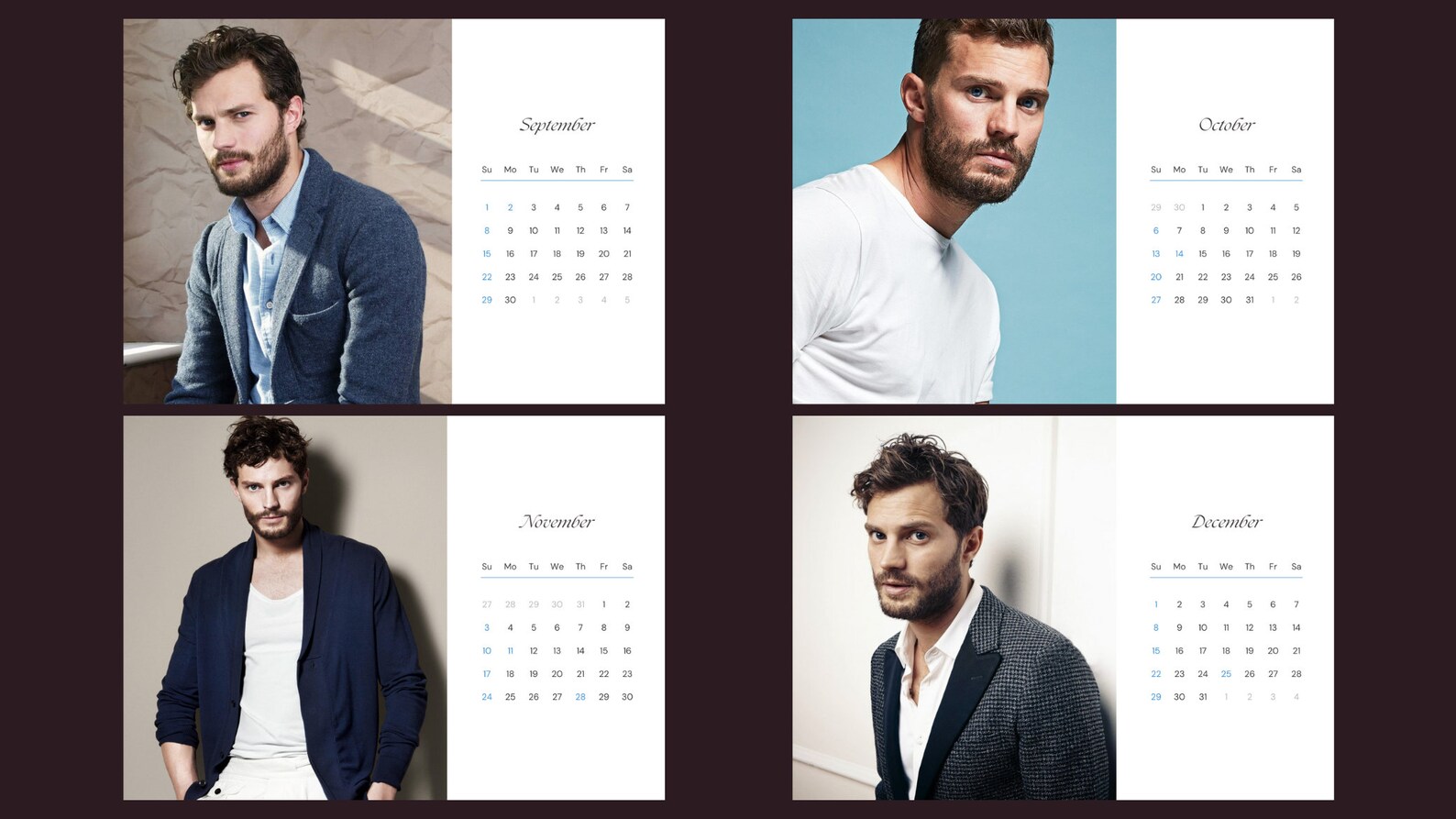 Jamie Dornan 2024 Calendar Printable Etsy Hong Kong