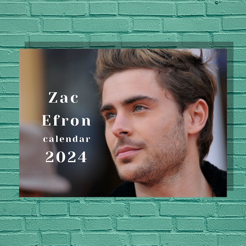Zac Efron 2024 Calendar Etsy