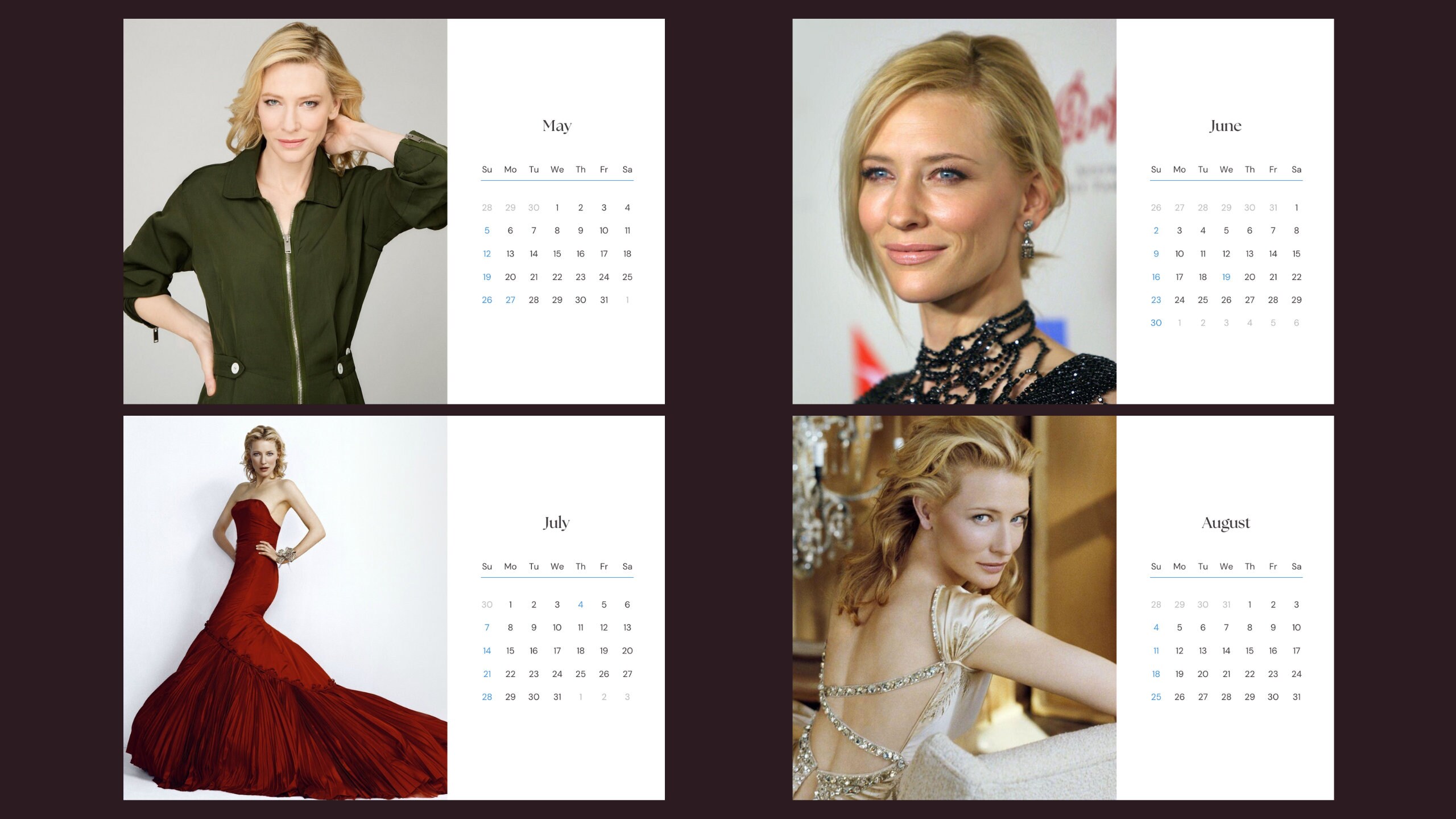 Cate Blanchett 2025 Calendar Etsy