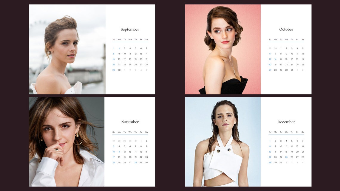Emma Watson 2024 Calendar Printable Etsy Israel