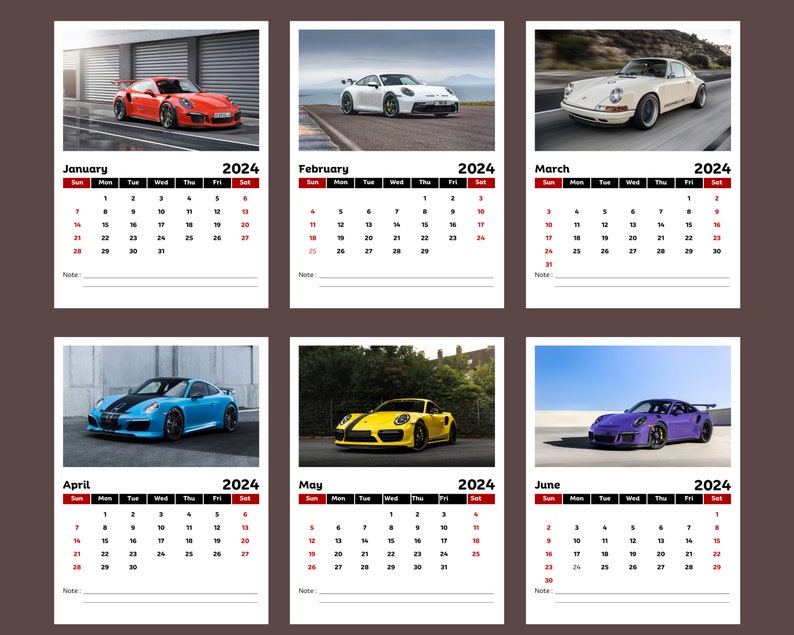 Porsche 911 2024 Calendar Etsy