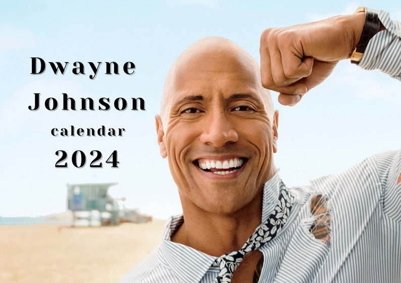 Dwayne Johnson 2024 Calendar Printable Etsy