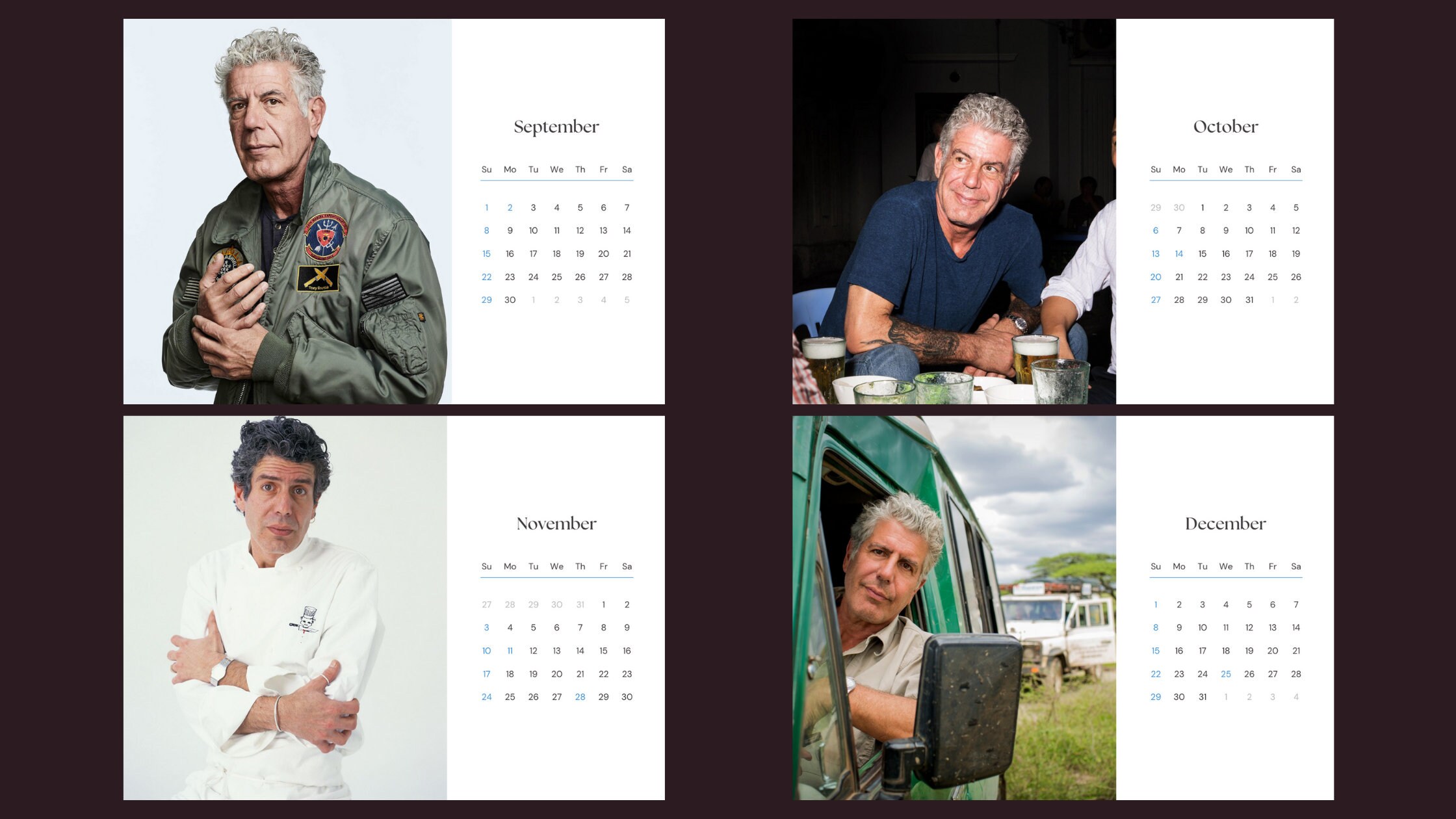 Anthony Bourdain 2025 Calendar Etsy