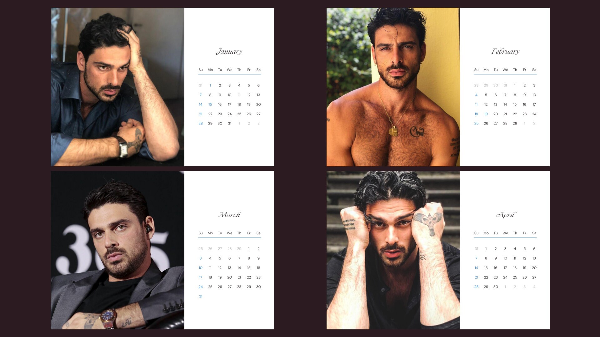 Michele Morrone 2024 Calendar Etsy