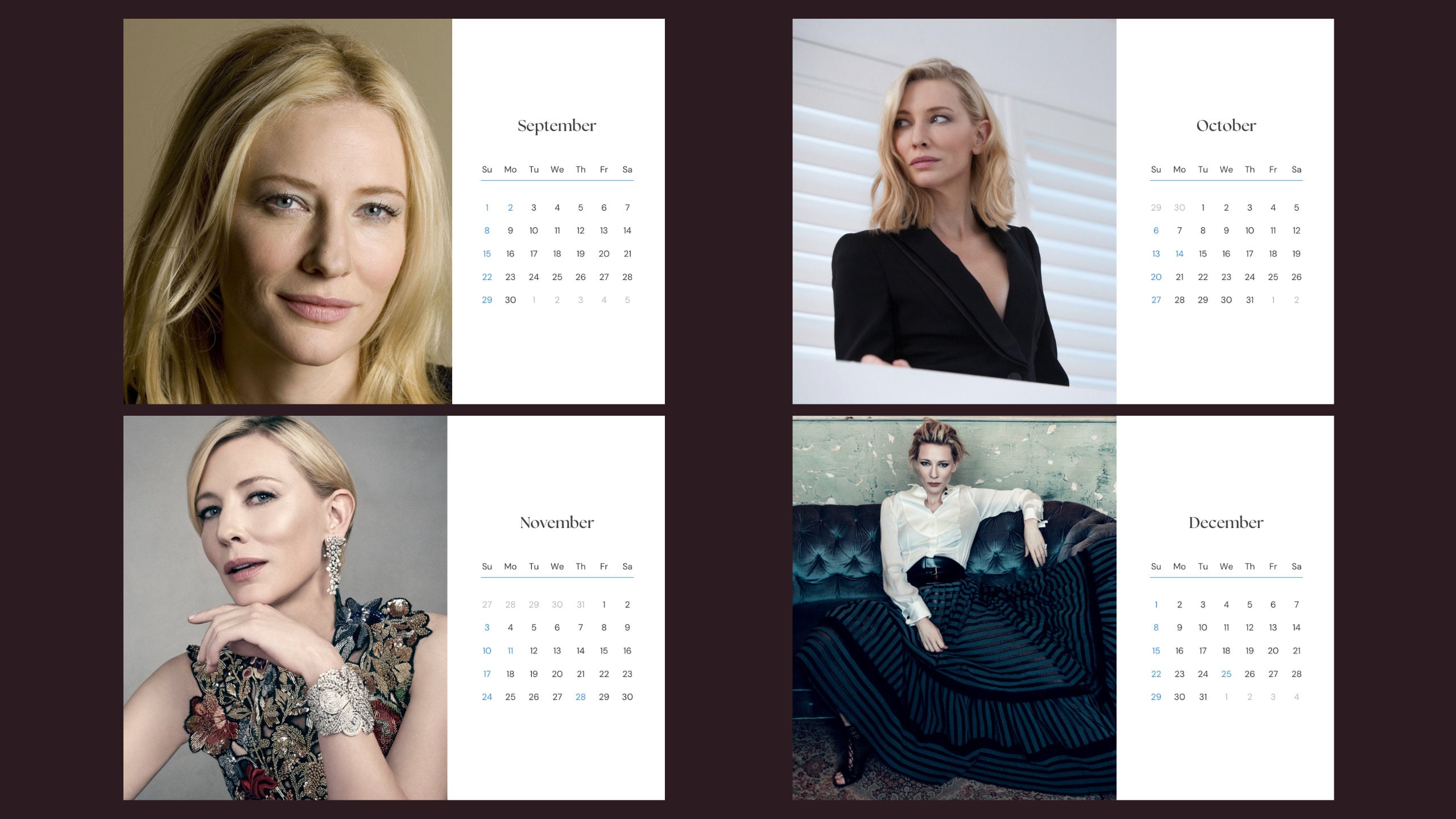 Cate Blanchett 2024 Calendar Etsy