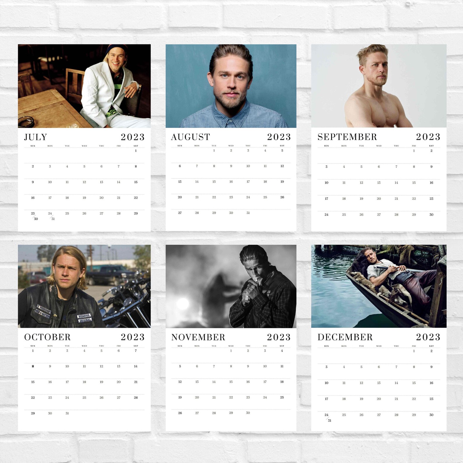 Charlie Hunnam 2023 Calendar Printable Etsy
