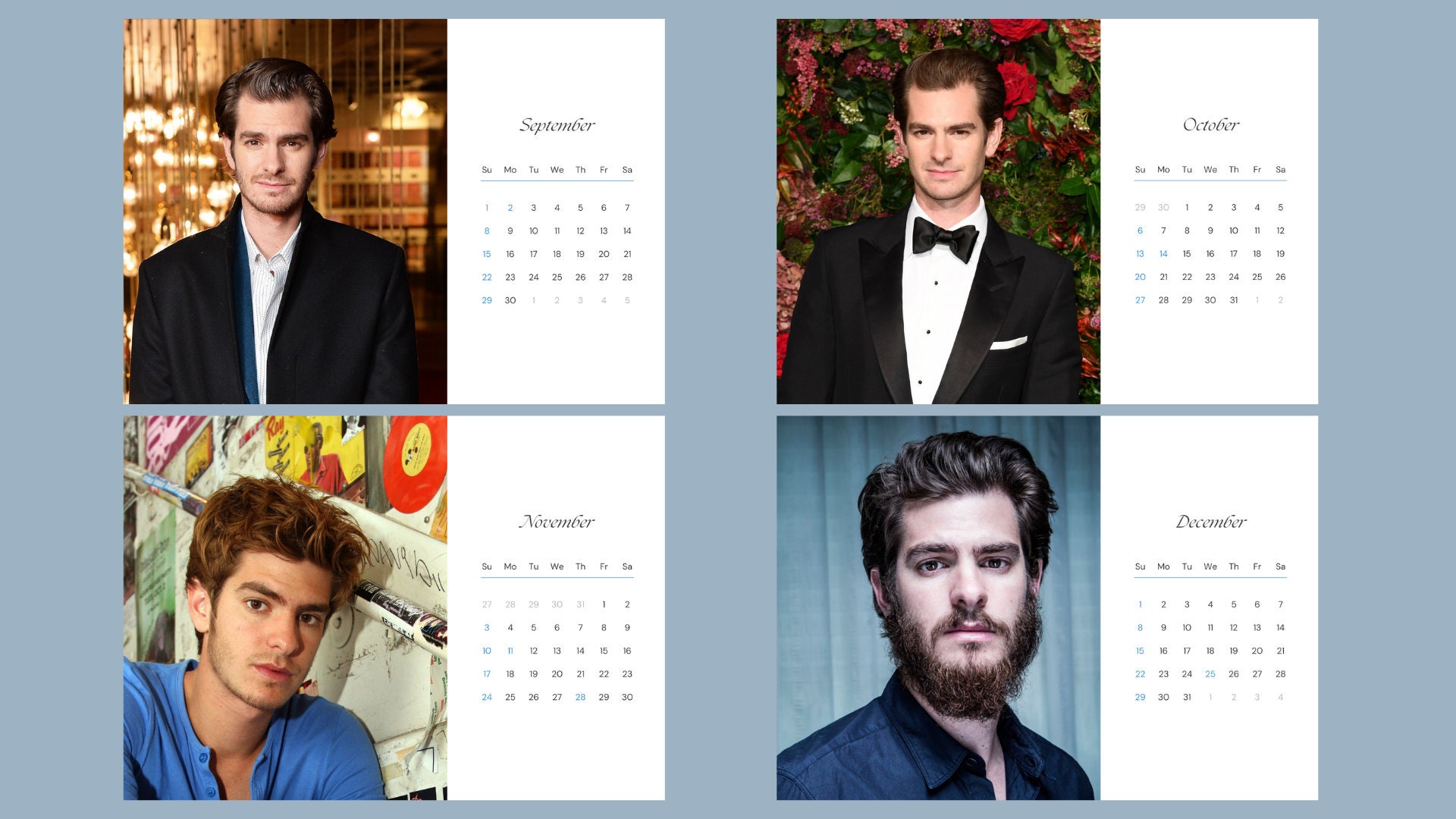 Andrew Garfield 2024 Calendar Printable Etsy