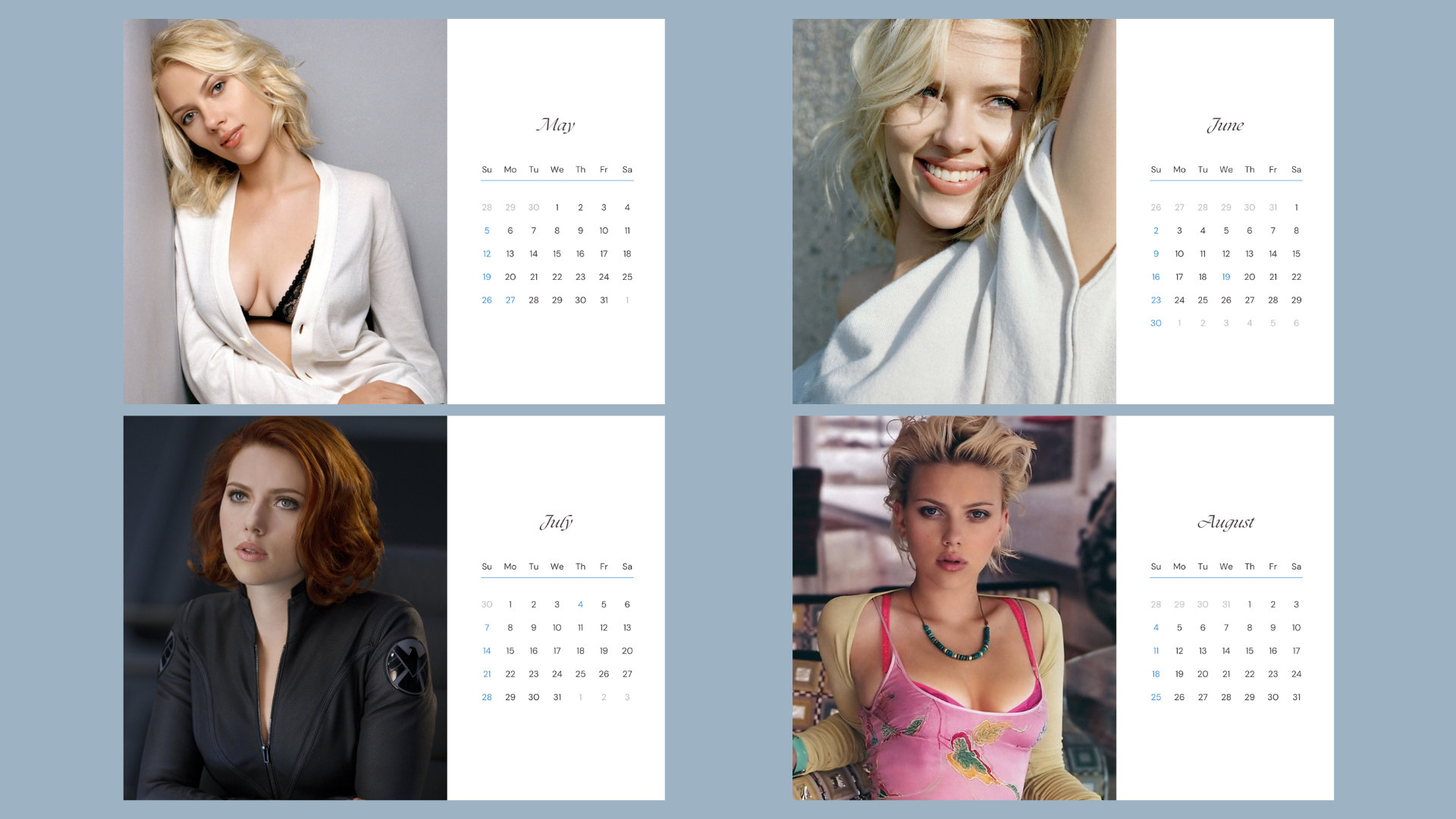 Scarlett Johansson 2024 Calendar Etsy