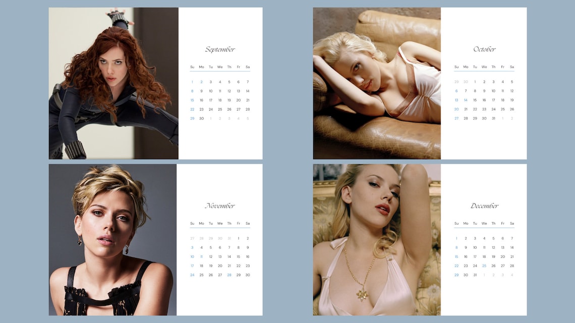 Scarlett Johansson 2024 Calendar Etsy